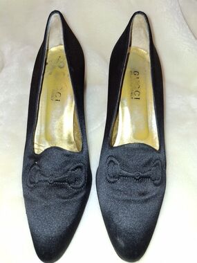 Gucci Women’s Black Satin Loafers